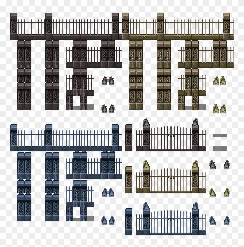 Graveyard Fence Tile - Rpg Maker Mv Cemetery #583655