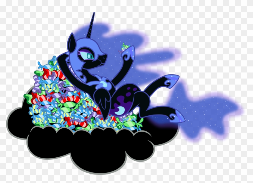 Abydos91, Candy, Cloud, Crossed Legs, Eating, Nightmare - Mlp Nightmare Moon Happy #583791