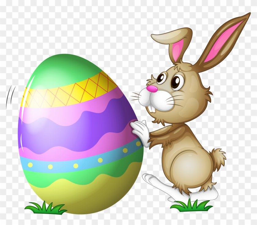 Easter Bunny With Egg Transparent Png Clipart - Easter Bunny Animated Gif - Free Transparent PNG Clipart Images Download