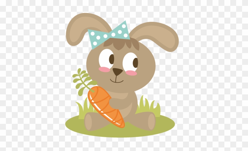 Easter Bunny Holding Carrot Svg Files Easter Svg File - Easter Bunny With Carrot #584048