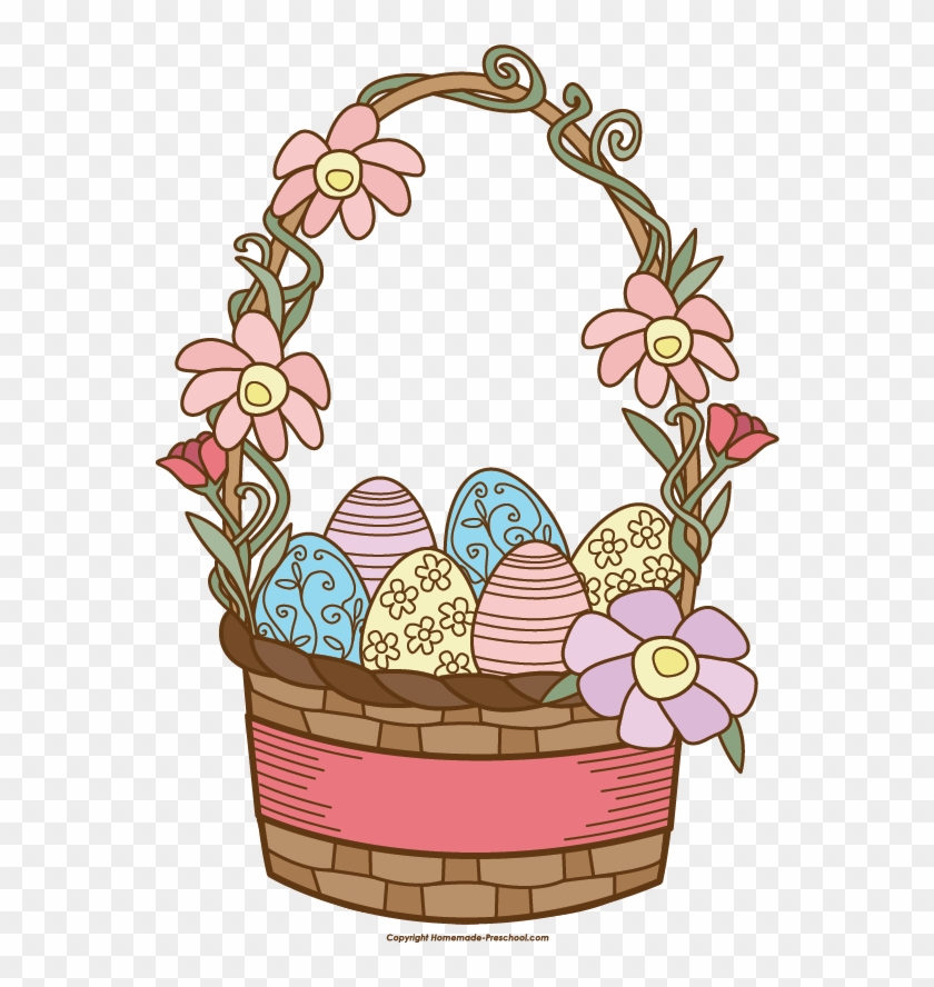 Gift Basket Easter Basket Clip Art - Free Easter Basket Clipart #584070