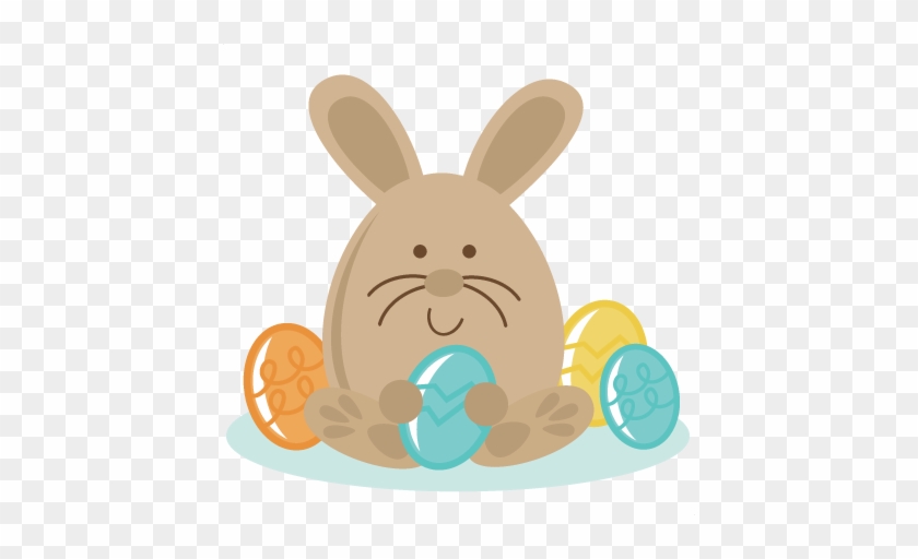 Bunny Sitting With Eggs Svg Files Easter Svg File Bunny - Scalable Vector Graphics #584072