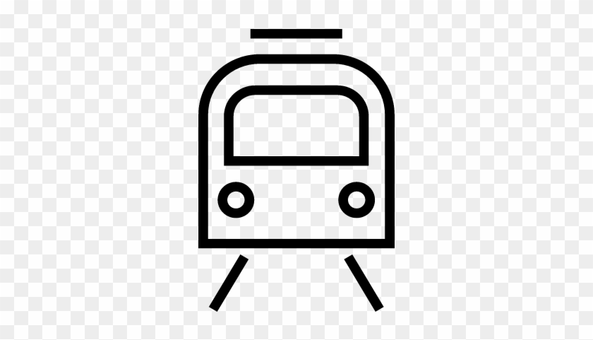 Metro Front On Rail Outlined Transport Symbol Vector - Transport #584231