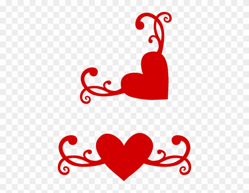 Another Flourish Heart With Matching Corner Svg Images - Heart Flourish #584426