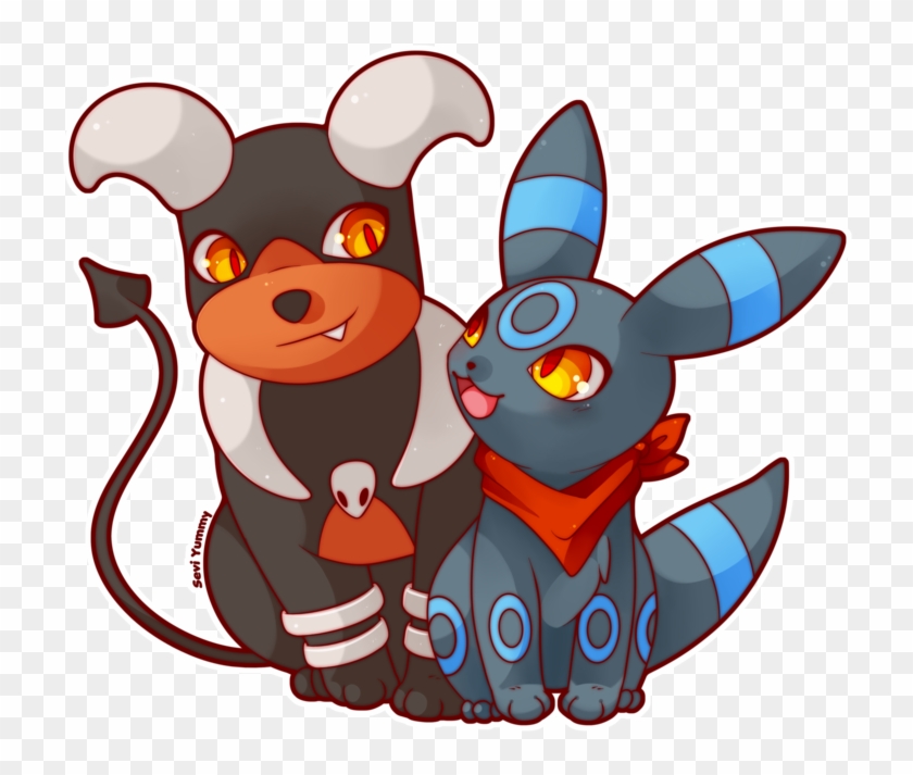 Shiny Umbreon And Houndoom By Seviyummy - Cartoon #584515
