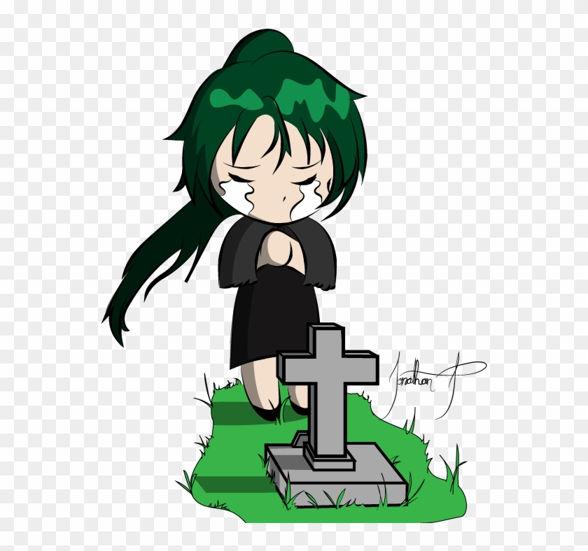 Crying Chibi Girl Crying At A Gravestone By 14jonathan - Anime Girl Crying Chibi #584667