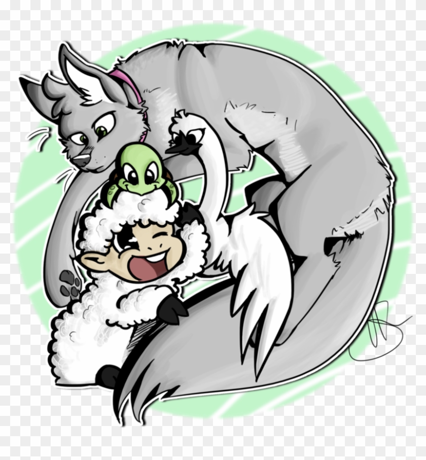 Wolf Turtle Sheep And Swan By Rainyfurz - Cartoon #584768