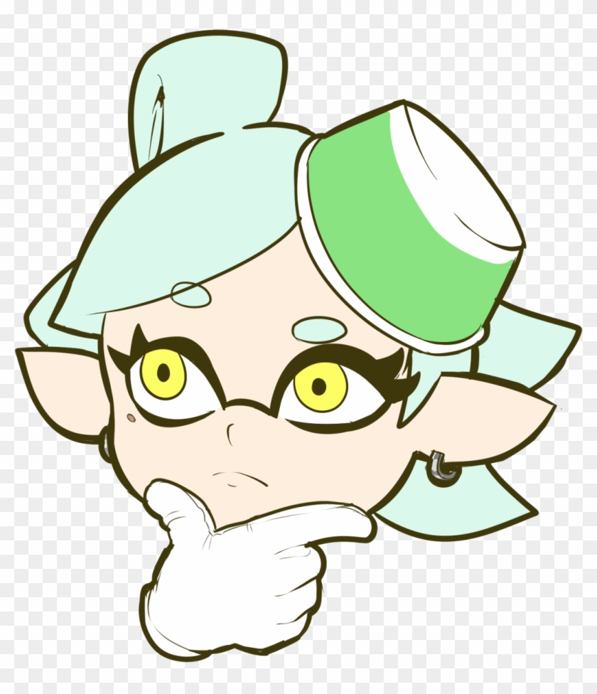 Splatoon 2 Green Cartoon Mammal Vertebrate Fictional - Splatoon Thinking Emoji #584902