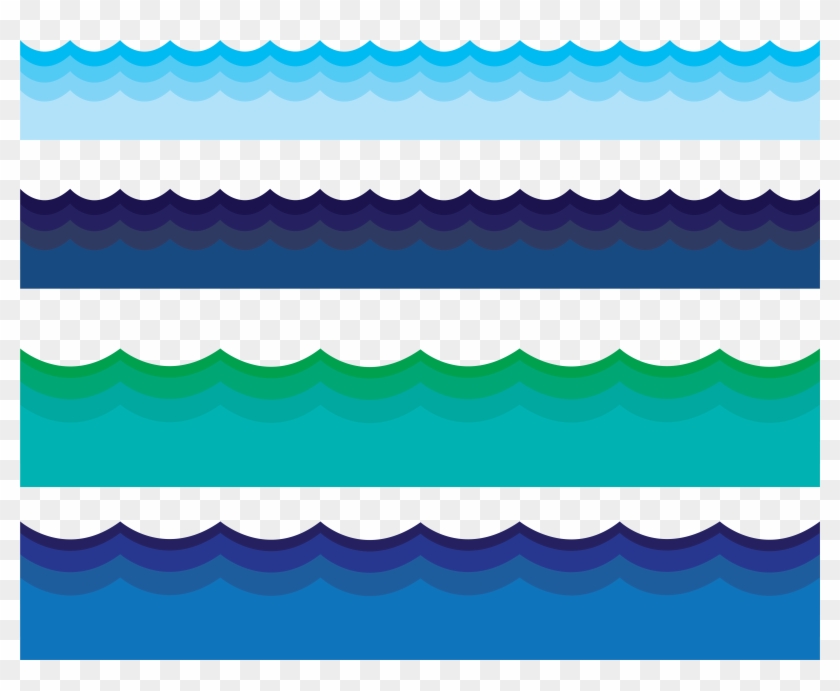 Cartoon Water Border Blue Waves - Borda Onda Png #585000