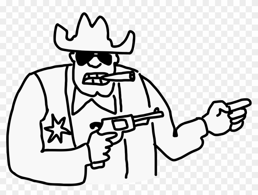 Sheriff Doodle Style Drawing Public Domain Vectors - Sheriff Drawing #585172