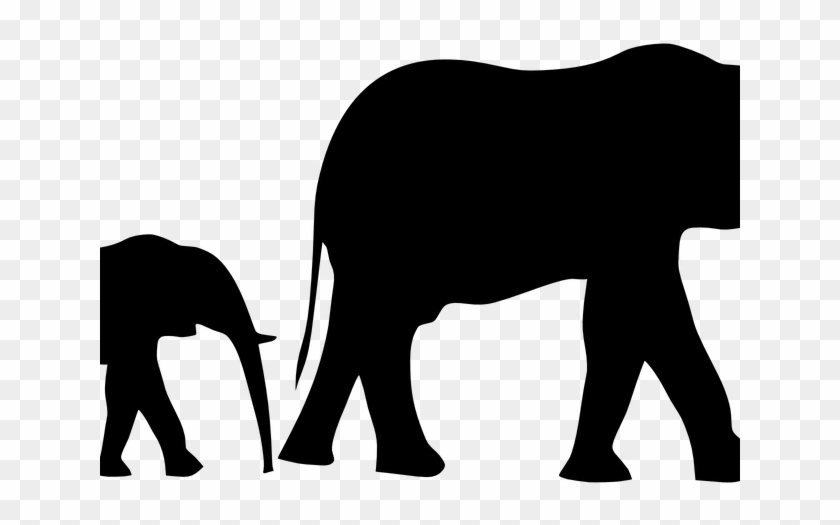 Asian Elephant Clipart Silhouette Cameo - Baby Elephant Silhouette Transparent Background #585422