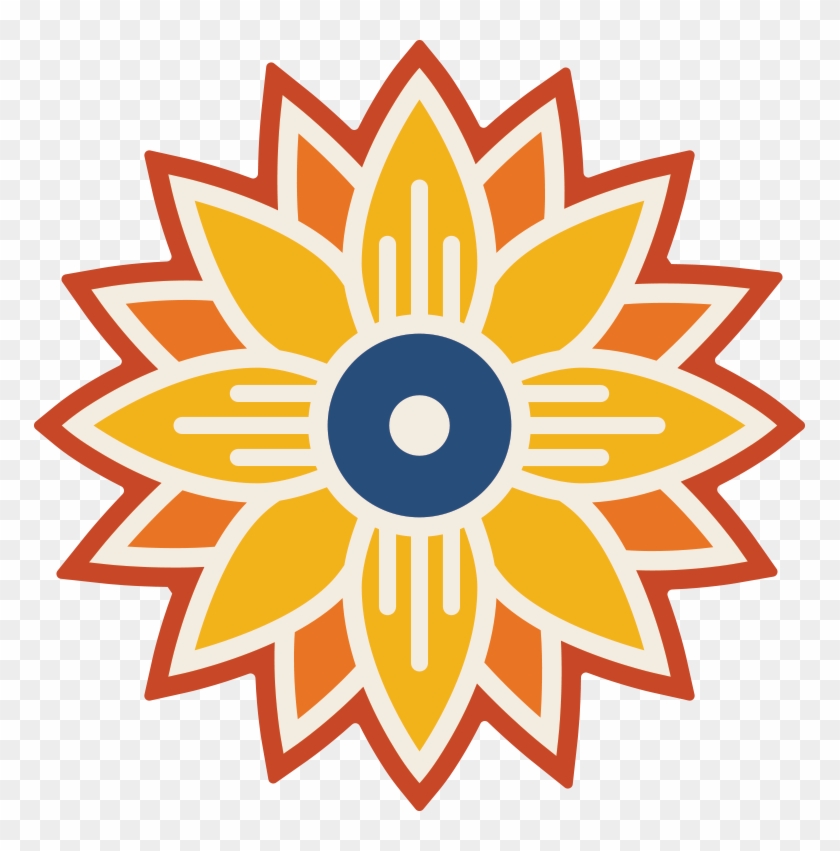 Sunflower Icon With Wichita, Kansas Flag Symbol - Vector Graphics #585522