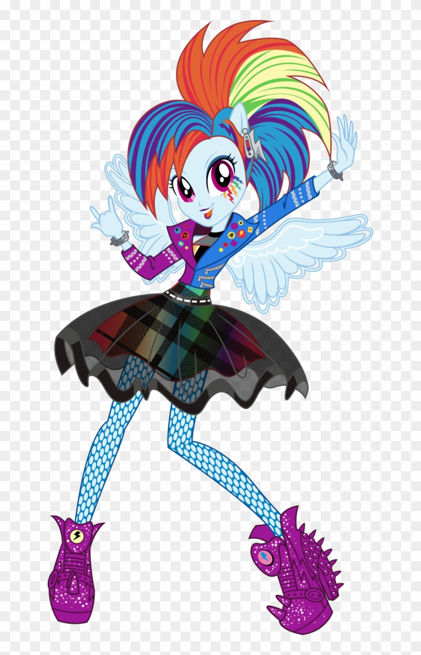 Rockin' Hair Rainbow Dash Vector By Icantunloveyou - Mlp Eg Rockin Hairstyle Rainbow Dash #585776