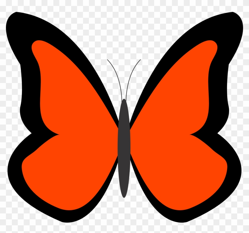 Orange Color Clipart - Butterfly Clipart Simple #586051