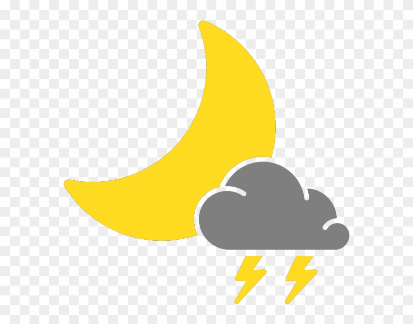 Simple Weather Icons Scattered Thunderstorms Night - Isolated Thunderstorms Weather Icons #586227