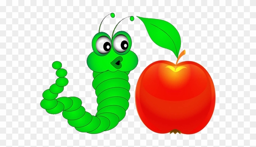 Royalty-free Drawing Illustration - Cartoon Caterpillar Eat Tomato #586383