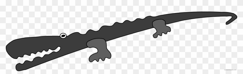 Crocodile Animal Free Black White Clipart Images Clipartblack - Crocodile #586436