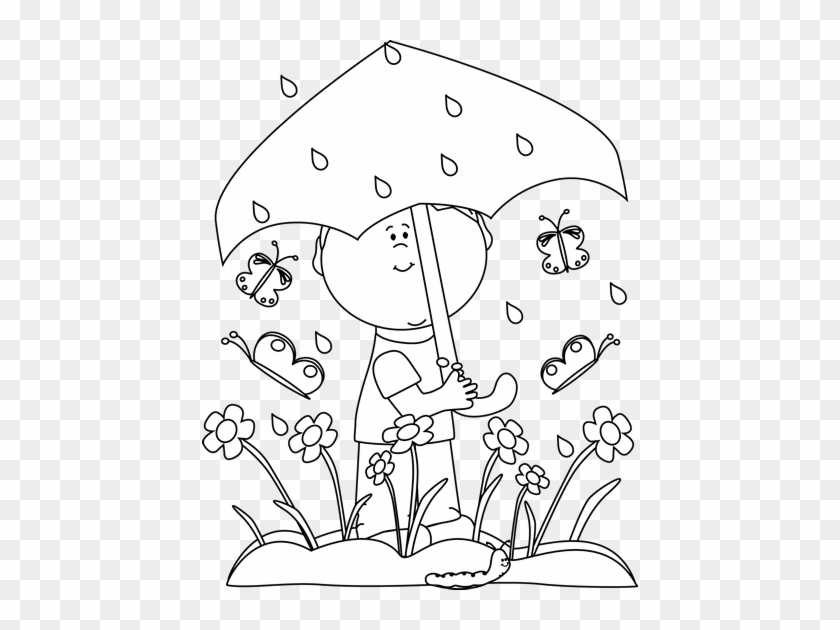 Rain Clipart - Spring Rain Clipart Black And White #586586