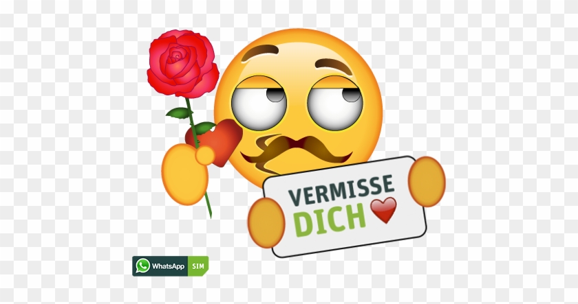 Love Emoji Mit Kussmund Und Blick Oben - Smiley Ich Vermisse Dich #586609