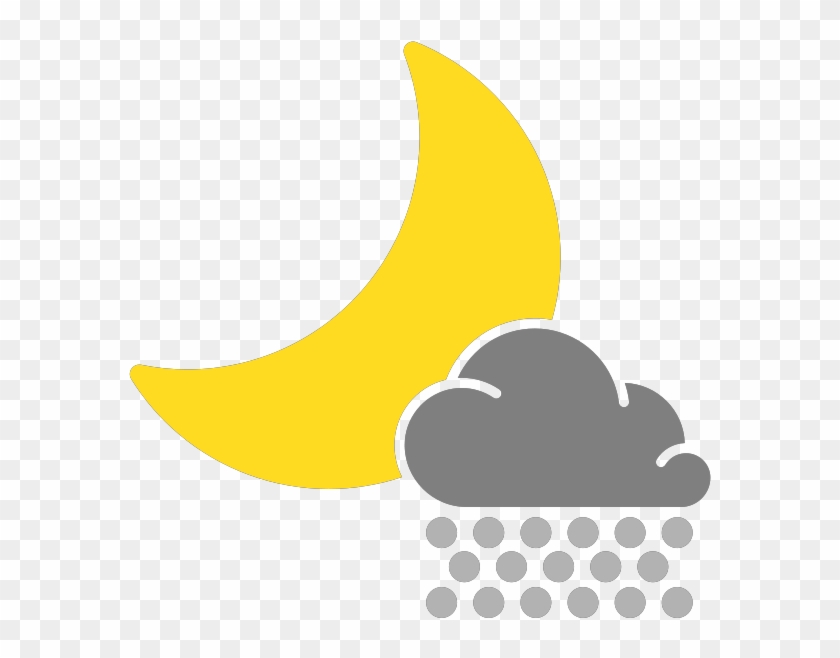 Simple Weather Icons Scattered Snow Night - Crescent #586726