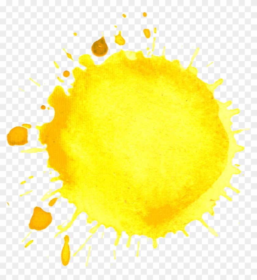 Free Download - Watercolor Yellow Splash Png #586900