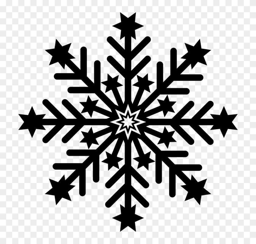 Black And White Snowflake Clipart - Schneeflocke Schwarz Weiß #586917