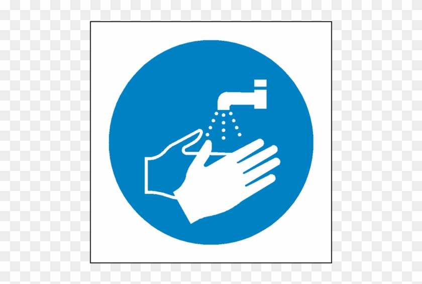 Wash Your Hands Symbol Label - Wash Hands Safety Sign #586951