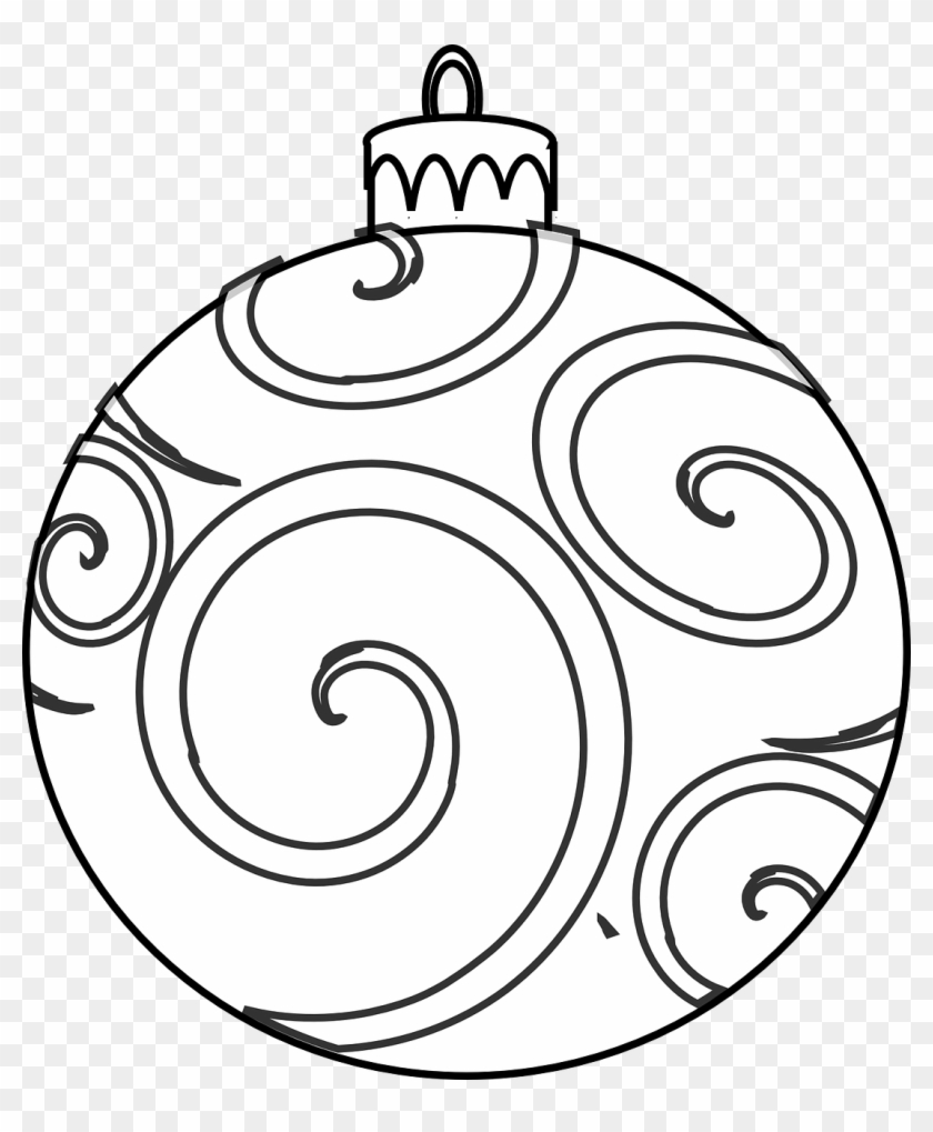 christmas ornament clipart free black and white