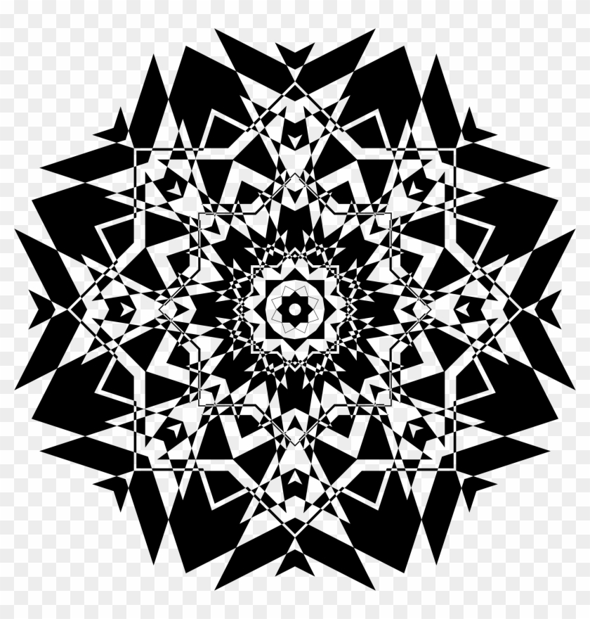 Tribal Snowflake Clipart - Copo De Nieve Blanco Y Negro Png #586992