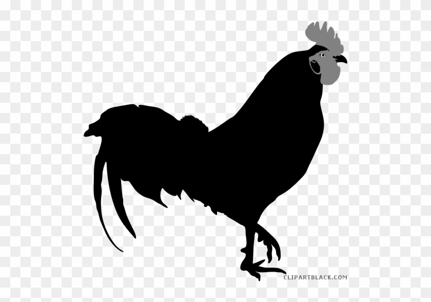 Rooster Silhouette Animal Free Black White Clipart - Rooster Vector Silhouette Free #587126