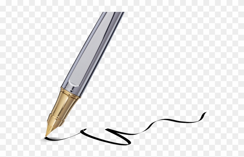 Pin Pen Signature Clipart - Writing With A Pen Png #587241