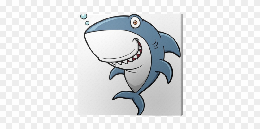 Vector Illustration Of Cartoon Shark Canvas Print • - Shark Dibujo #587431