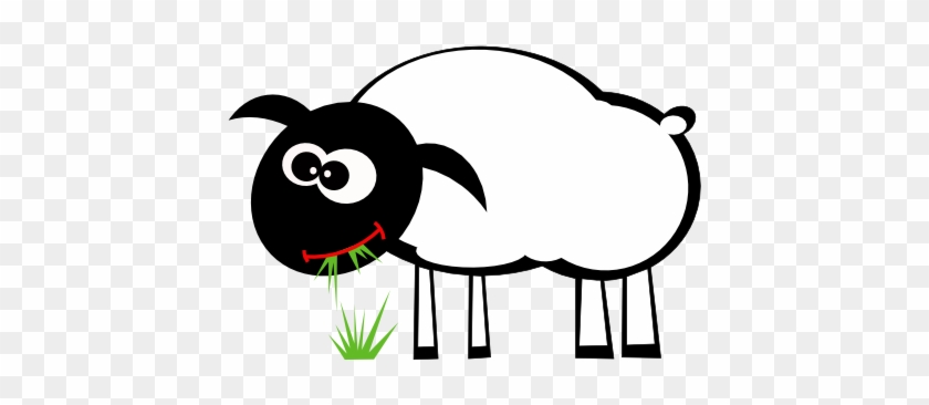 Cartoon Sheep Eating Grass #587762