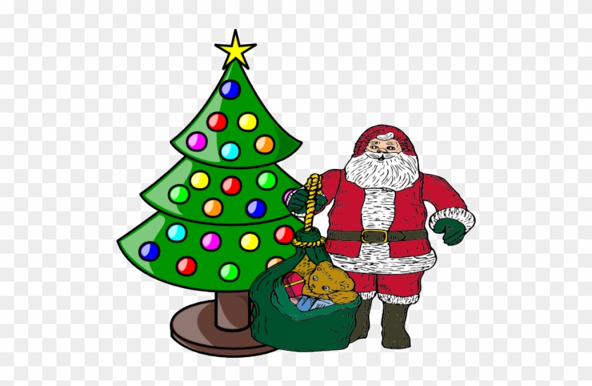 Kaufman, Kemp Churches Hillcrest Baptist Church, First - Santa Claus And Christmas Tree Clip Art #588280