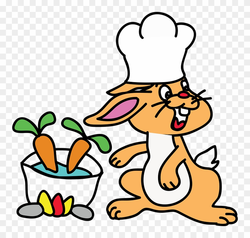Cooking Clip Art - Cartoon Rabbit Cooking #588485