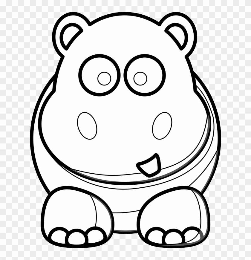 Hippo Lineart Coloring Pages 268624 Hippopotamus Coloring - Clipart Hippo Black And White #588522