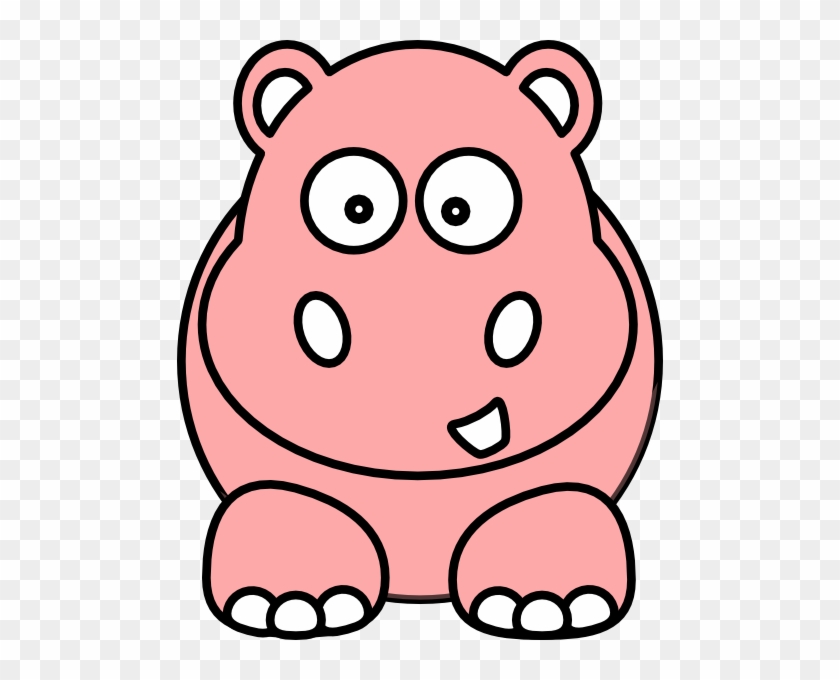 Red Clipart Hippo - Simple Cartoon Animal Drawings #588583