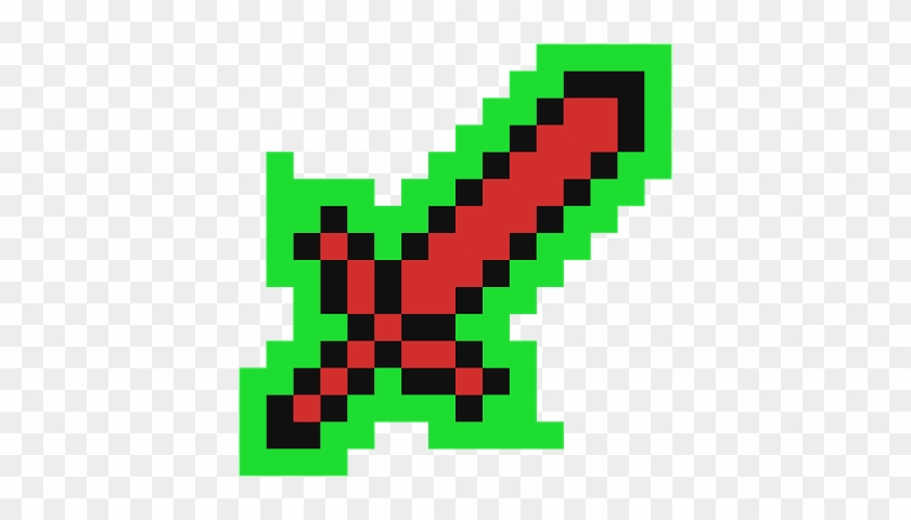 Sword Clipart Poisoned - Perler Beads Minecraft Emerald Sword #588711