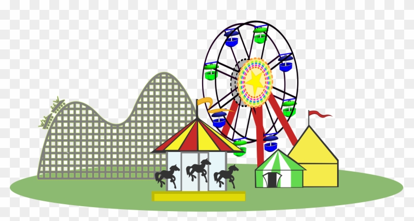 Carnival Amusement Park Setting Clip Art - Amusement Park Clip Art #588792