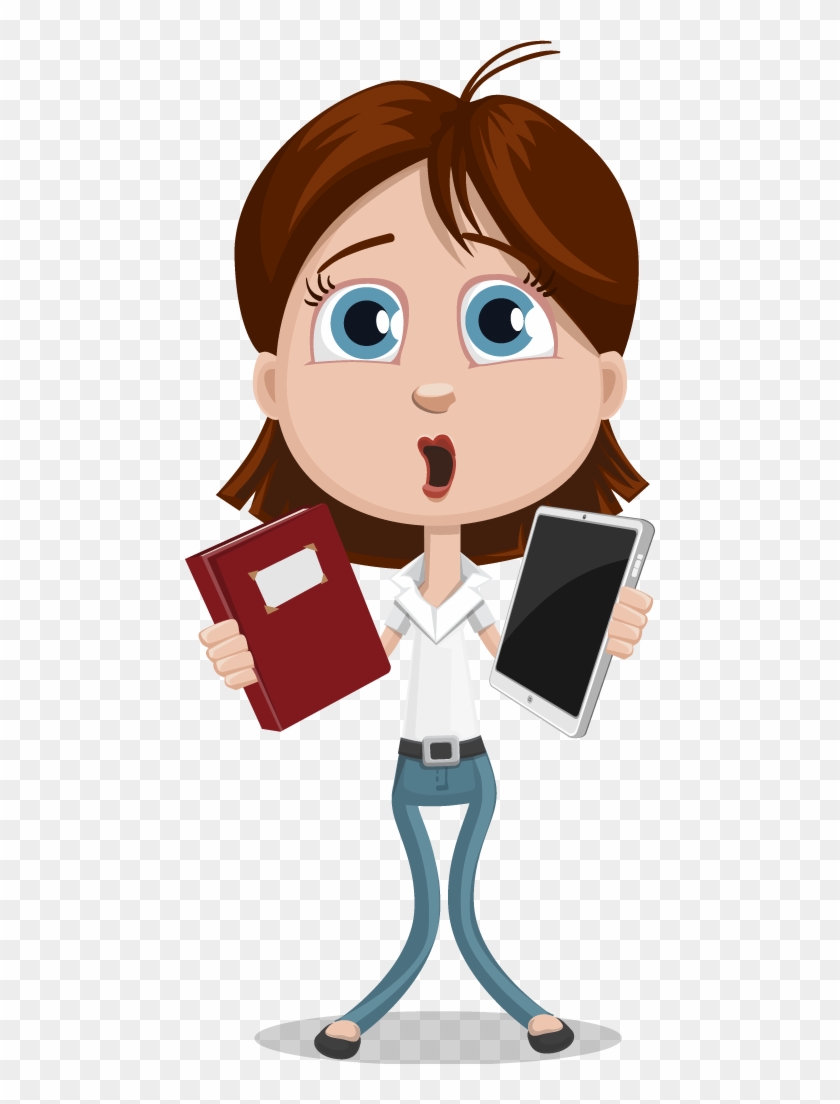 Free To Use & Public Domain Girl Clip Art - Girl With Books Clipart Png #588906