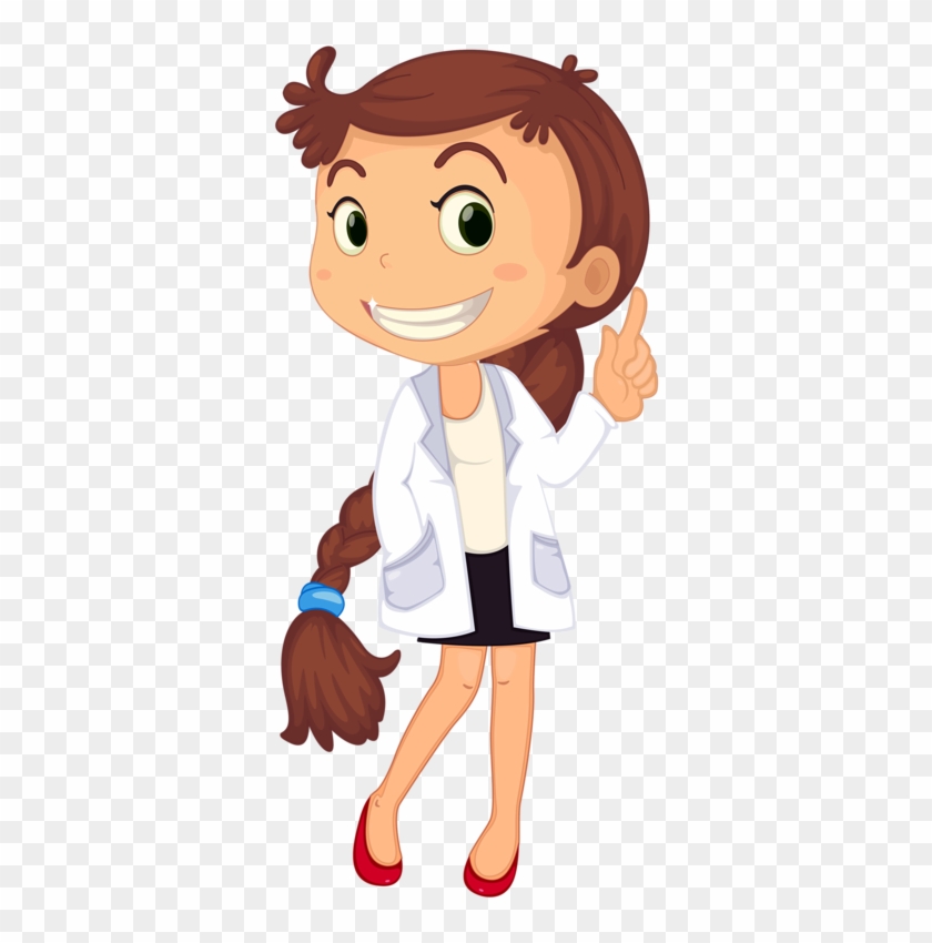 Girl In Science Lab Coat Cartoon #588969