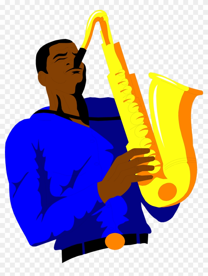 Saxophone Free An African American Clip Art - Guy Playing Saxophone Clipart #103357