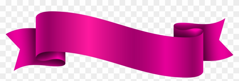 Pink Banner Transparent Png Clip Art Image - Pink Banner Ribbon Png #103580