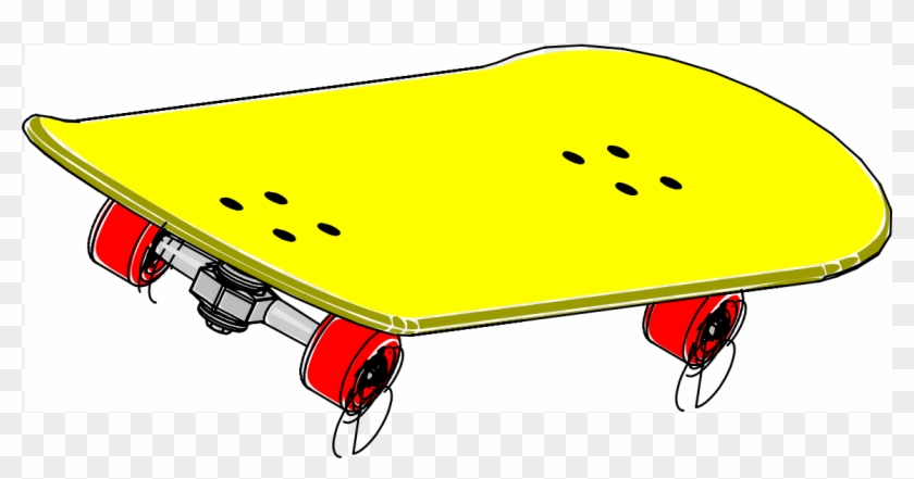 Skateboard Board Skating Sports Toy Yellow Wheels - Skateboard Clipart #103807