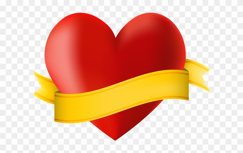 Heart With Ribbon Png #103994