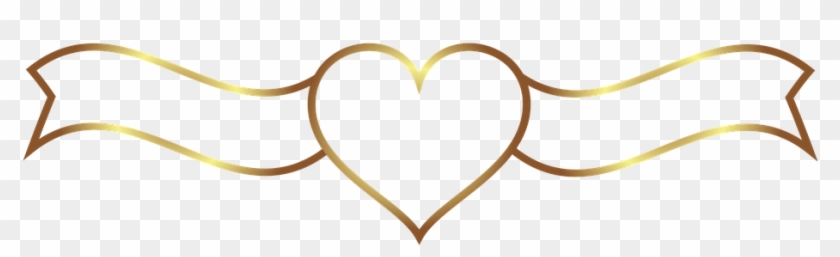 Banner, Heart, Wedding, Gold, Plate - Heart #104079