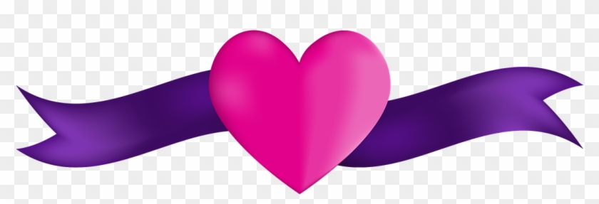 Banner Heart Ribbon Pink Purple Anniversary - Living With Lupus #104139