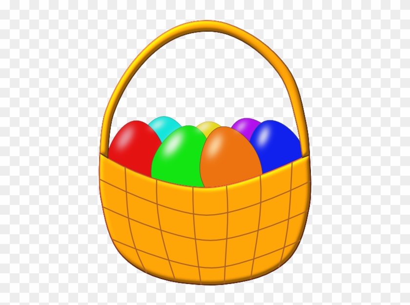 Easter Basket With Colored Eggs Clip Art At Clker - Cute Easter Basket Clipart #104173