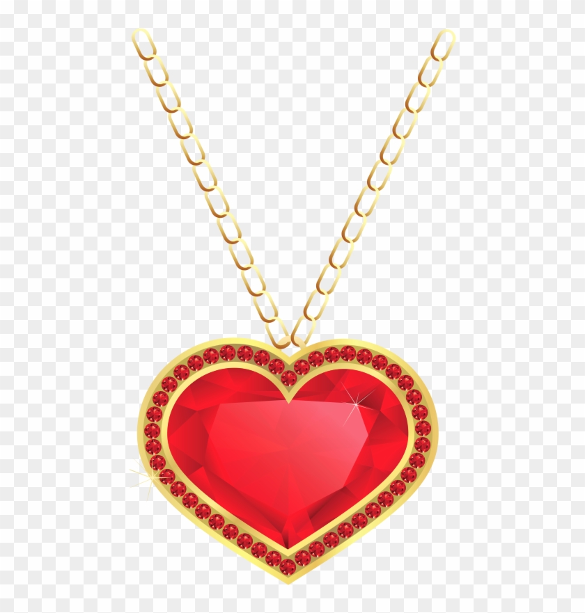 Pennant Clip Art - Heart Necklace Transparent Background #104263