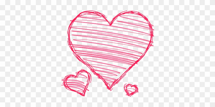 Doodle Hearts Pink Red Handdrawn Pen Drawn Scribble - Hand Drawn Heart Clipart Free #104341